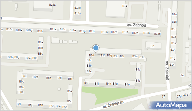 Stargard, Osiedle Zachód, B3e, mapa Stargard