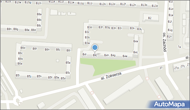 Stargard, Osiedle Zachód, B4j, mapa Stargard