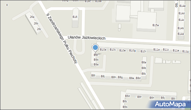 Stargard, Osiedle Zachód, B9c, mapa Stargard