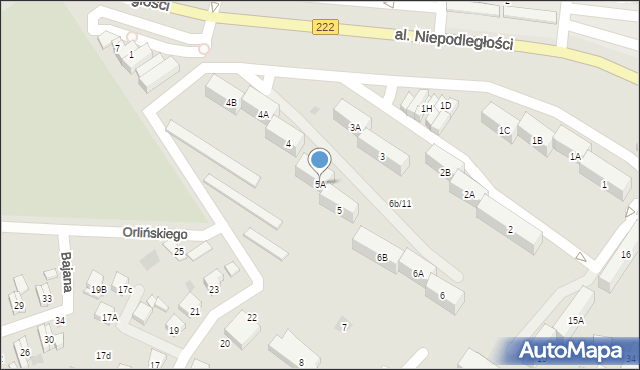 Starogard Gdański, Osiedle 60-lecia Odzyskania Niepodległości Polski, 5A, mapa Starogard Gdański
