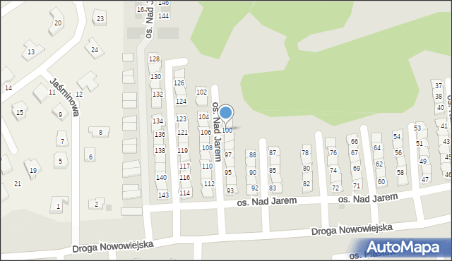 Starogard Gdański, Osiedle Nad Jarem, 100, mapa Starogard Gdański