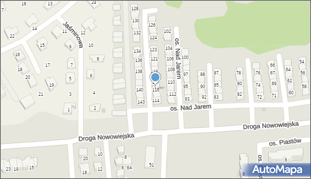 Starogard Gdański, Osiedle Nad Jarem, 116, mapa Starogard Gdański