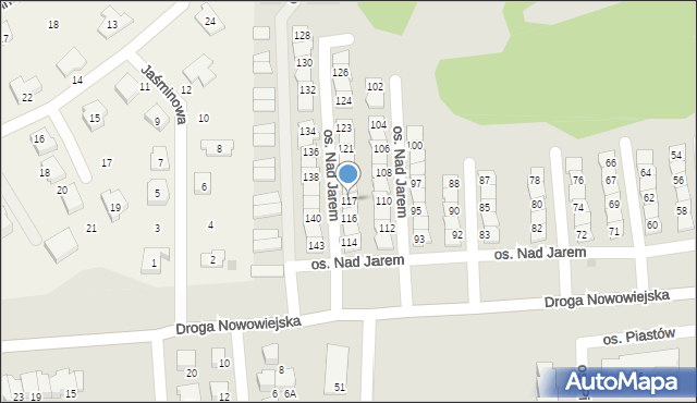 Starogard Gdański, Osiedle Nad Jarem, 117, mapa Starogard Gdański