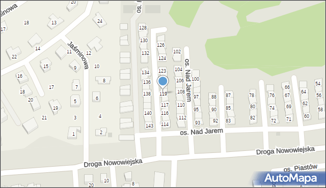 Starogard Gdański, Osiedle Nad Jarem, 119, mapa Starogard Gdański