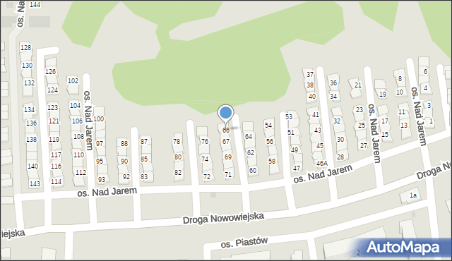 Starogard Gdański, Osiedle Nad Jarem, 66, mapa Starogard Gdański