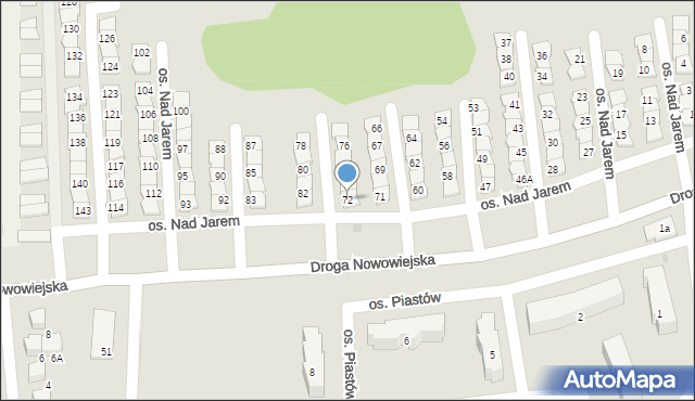 Starogard Gdański, Osiedle Nad Jarem, 72, mapa Starogard Gdański