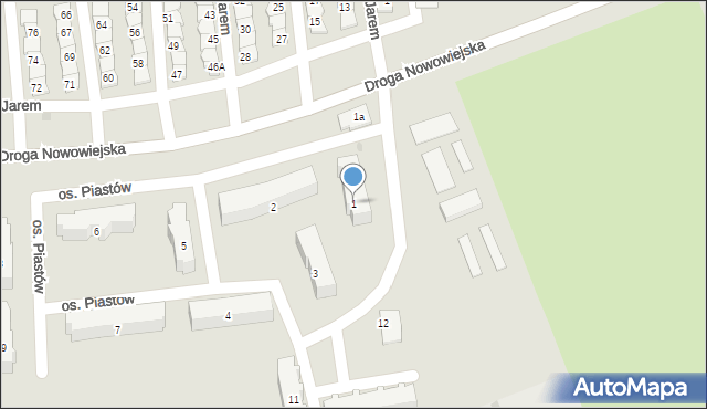 Starogard Gdański, Osiedle Piastów, 1, mapa Starogard Gdański