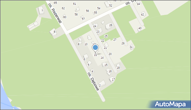 Stary Dębiec, Osiedle Dębowe, 11, mapa Stary Dębiec