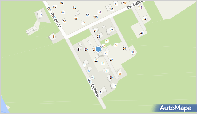 Stary Dębiec, Osiedle Dębowe, 13, mapa Stary Dębiec