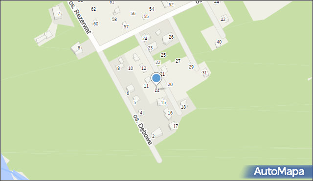 Stary Dębiec, Osiedle Dębowe, 14, mapa Stary Dębiec