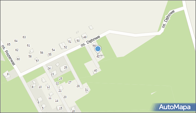 Stary Dębiec, Osiedle Dębowe, 42, mapa Stary Dębiec