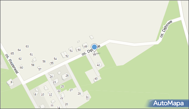 Stary Dębiec, Osiedle Dębowe, 44, mapa Stary Dębiec