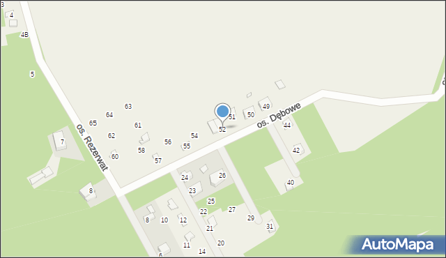 Stary Dębiec, Osiedle Dębowe, 52, mapa Stary Dębiec