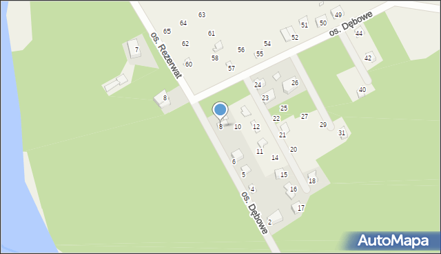 Stary Dębiec, Osiedle Dębowe, 8, mapa Stary Dębiec