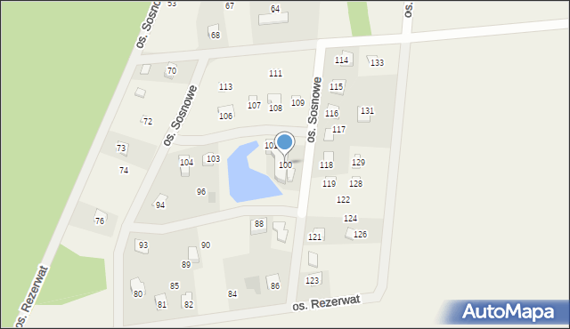 Stary Dębiec, Osiedle Sosnowe, 100, mapa Stary Dębiec