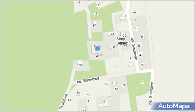 Stary Dębiec, Osiedle Sosnowe, 48, mapa Stary Dębiec