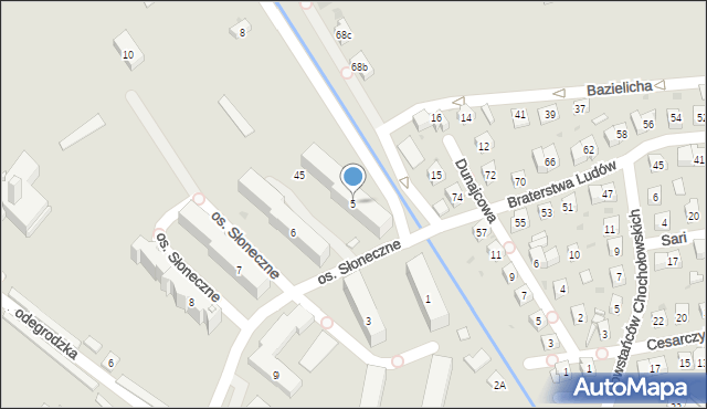 Stary Sącz, Osiedle Słoneczne, 5, mapa Stary Sącz