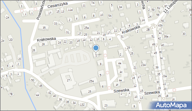Stary Sącz, Osiedle Tysiąclecia, 1, mapa Stary Sącz