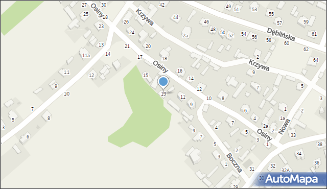 Stężyca, Osiny, 13, mapa Stężyca