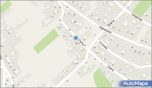 Stężyca, Osiny, 25, mapa Stężyca