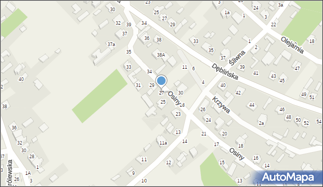 Stężyca, Osiny, 27, mapa Stężyca