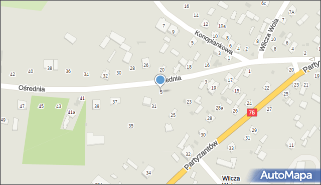 Stoczek Łukowski, Ośrednia, 5, mapa Stoczek Łukowski