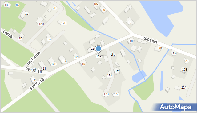 Straduń, Osiedle Leśne, 16a, mapa Straduń