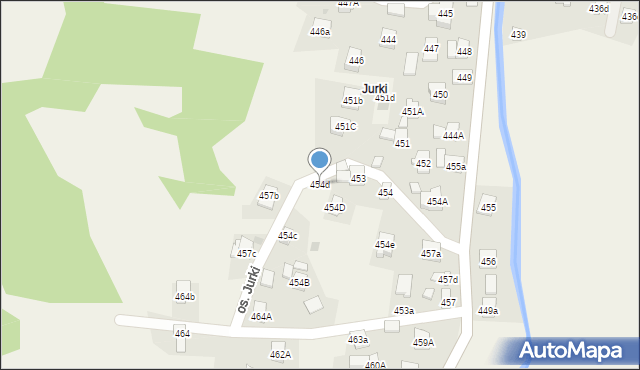 Stryszawa, Osiedle Jurki, 454d, mapa Stryszawa