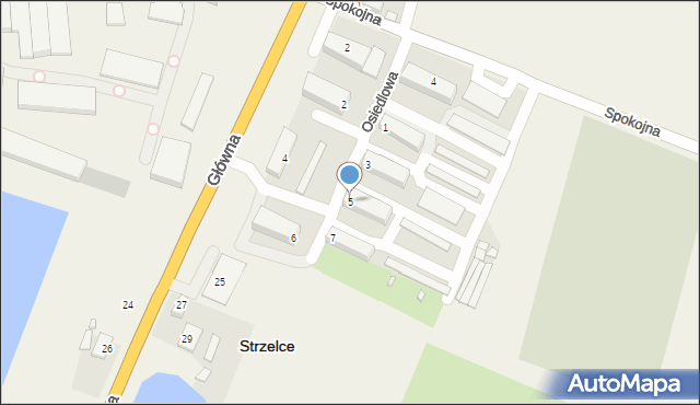 Strzelce, Osiedlowa, 5, mapa Strzelce