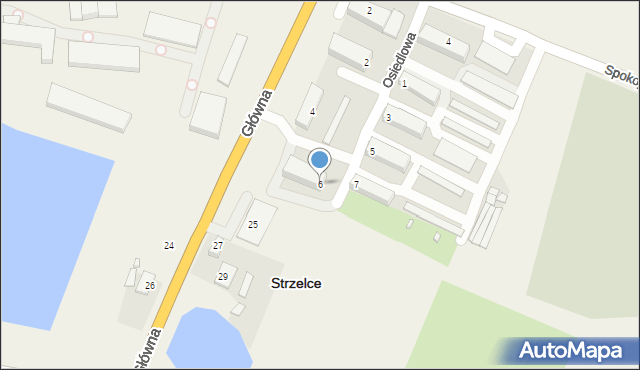 Strzelce, Osiedlowa, 6, mapa Strzelce