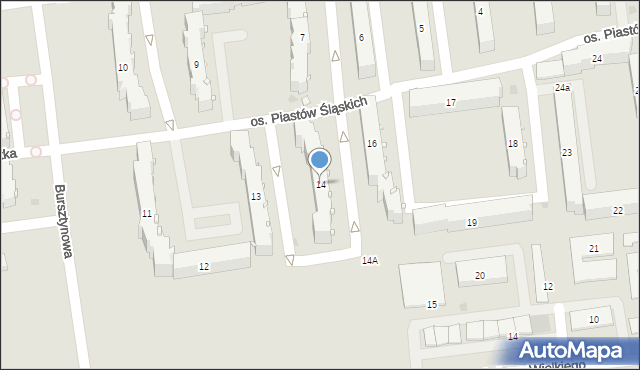 Strzelce Opolskie, Osiedle Piastów Śląskich, 14, mapa Strzelce Opolskie