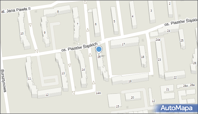 Strzelce Opolskie, Osiedle Piastów Śląskich, 16, mapa Strzelce Opolskie