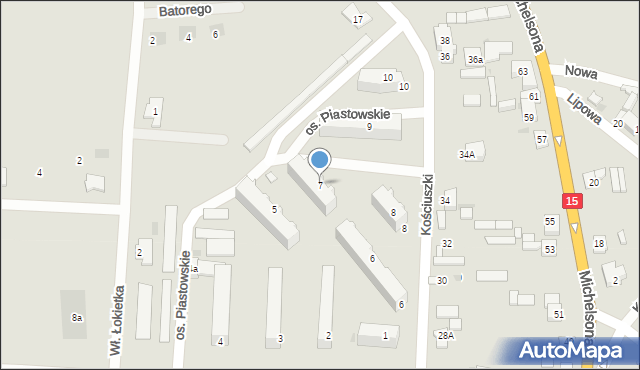 Strzelno, Osiedle Piastowskie, 7, mapa Strzelno