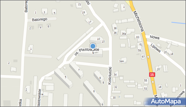 Strzelno, Osiedle Piastowskie, 9, mapa Strzelno