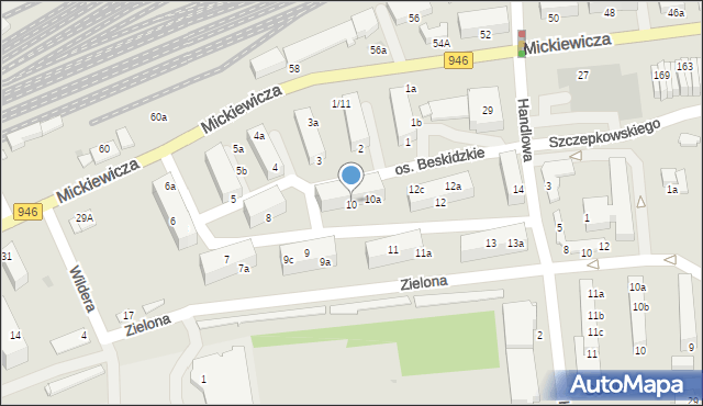 Sucha Beskidzka, Osiedle Beskidzkie, 10b, mapa Sucha Beskidzka