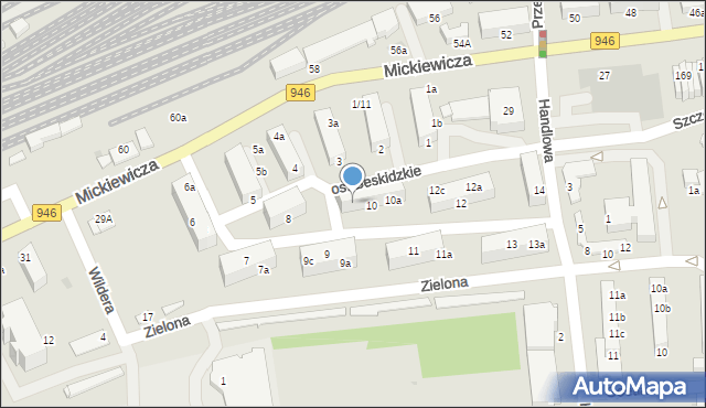 Sucha Beskidzka, Osiedle Beskidzkie, 10c, mapa Sucha Beskidzka