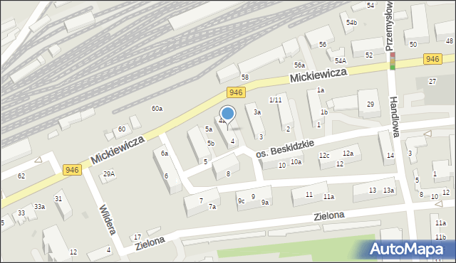 Sucha Beskidzka, Osiedle Beskidzkie, 4b, mapa Sucha Beskidzka