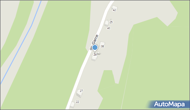 Sucha Beskidzka, Osiedle Garce, 24, mapa Sucha Beskidzka