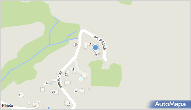 Sucha Beskidzka, Osiedle Pikieta, 15, mapa Sucha Beskidzka