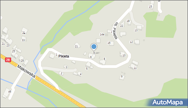 Sucha Beskidzka, Osiedle Pikieta, 7, mapa Sucha Beskidzka
