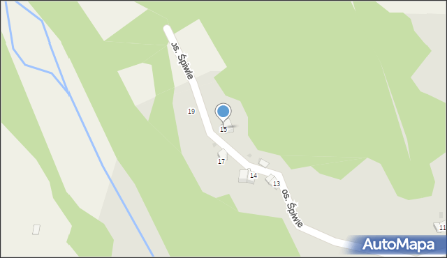 Sucha Beskidzka, Osiedle Śpiwle, 15, mapa Sucha Beskidzka
