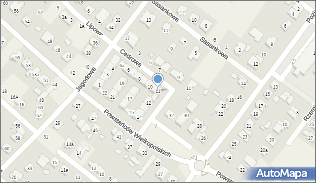 Suchy Las, Osiedle Jagodowe, 11, mapa Suchy Las