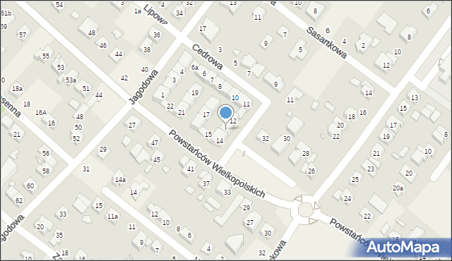 Suchy Las, Osiedle Jagodowe, 13, mapa Suchy Las
