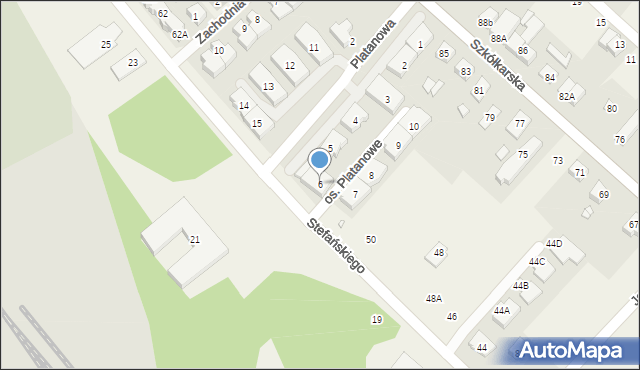 Suchy Las, Osiedle Platanowe, 6, mapa Suchy Las