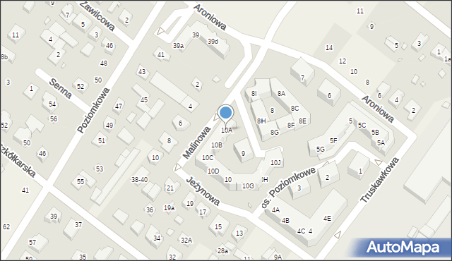 Suchy Las, Osiedle Poziomkowe, 10A, mapa Suchy Las