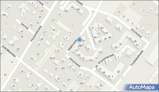 Suchy Las, Osiedle Poziomkowe, 10B, mapa Suchy Las