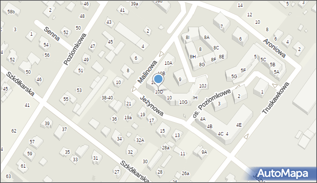 Suchy Las, Osiedle Poziomkowe, 10D, mapa Suchy Las