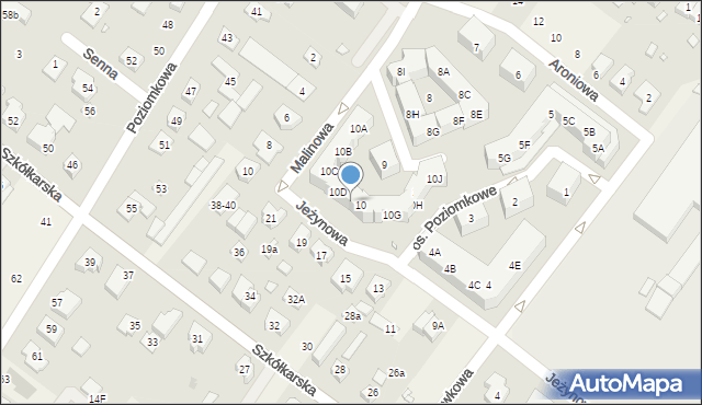 Suchy Las, Osiedle Poziomkowe, 10E, mapa Suchy Las