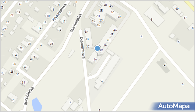Suchy Las, Osiedle Szafirowe, 4B, mapa Suchy Las