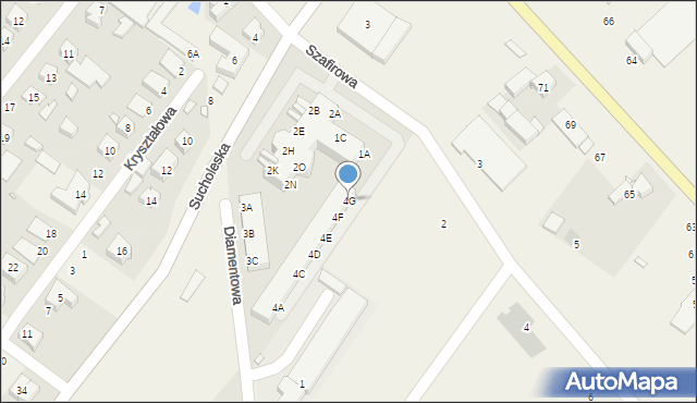 Suchy Las, Osiedle Szafirowe, 4G, mapa Suchy Las